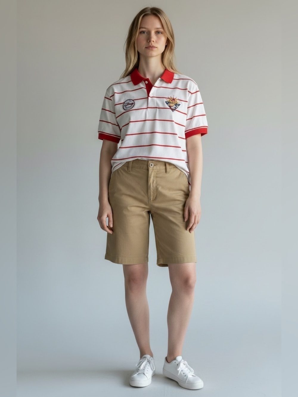 VTG DISNEY Unisex Vintage Cast Members Red and White Short Sleeve Polo Size M